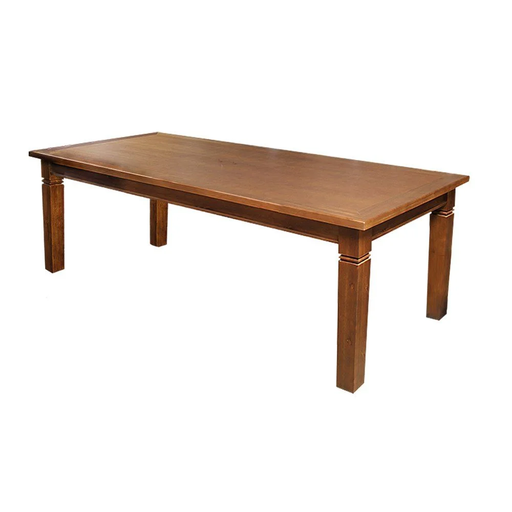 Mesa de Jantar Retangular 200x100cm Rústica Aurora Madeira Maciça - Castanho - Image 3